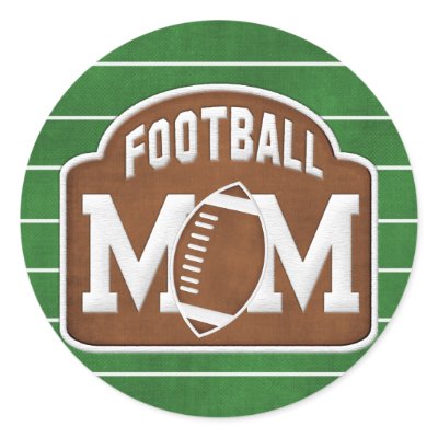 Football Mom Round Stickers by Just2Cute