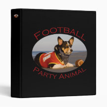 Football Party Animal Vinyl Binder