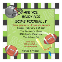 Football Party Invitation for adults or kids