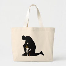 football player silhouette canvas bag