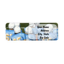 Football players address labels