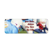 Football players address labels