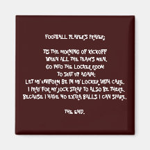 FOOTBALL PLAYER'S PRAYER MAGNET