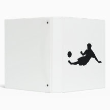Football Soccer Black Silhouette Binders