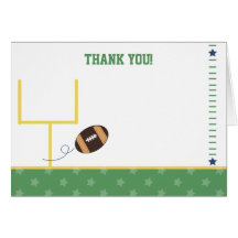 Football Sports Folded Thank you note card