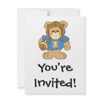 Football Teddy Bear Design Invites
