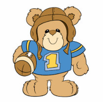 Football Teddy Bear Design Acrylic Cut Outs