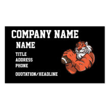 Football Tiger Business Card Templates