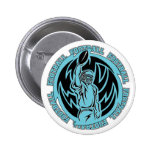 Football Tribal Light Blue Logo Pinback Buttons