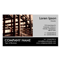 Footed Photo - Lt Grey - Steel Frame Construction Business Card Templates