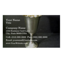 Footed Silver Tumbler Business Cards