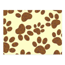footprint dog postcard