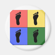 Footprint Pop Art Magnets