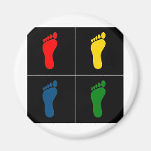 Footprint Pop Art V3 Refrigerator Magnet