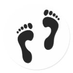 footprints 2 round sticker