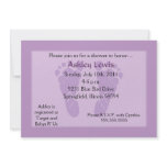 Footprints Baby Shower - Purple Invitation