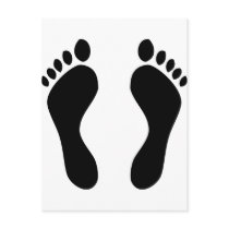 footprints feet postcard