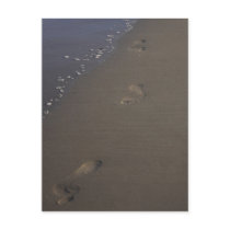 Footprints in the Sand Beach Postcard