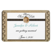 Footprints in the Sand Wedding Save the Date Rectangular Magnets