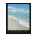 Footprints on White Sandy Beach, Scenic Aqua Blue flyers