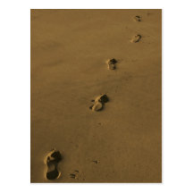 footprints postcard
