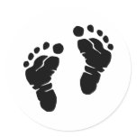Footprints Round Sticker