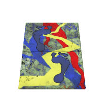 FOOTPRINTS Wrapped Canvas Print