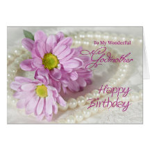 For a godmother, a birthday card with daisies