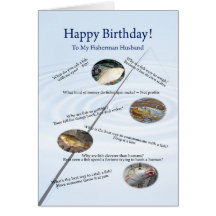 For a Husband, Fishing jokes birthday card