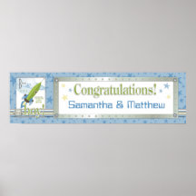 For Baby Boy Baby Shower Banner Posters