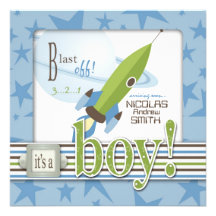 For Baby Boy Invitation Square