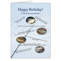 For brother, Fishing jokes birthday card