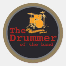 for drummers round sticker