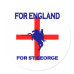 For England For St George Round Stickers