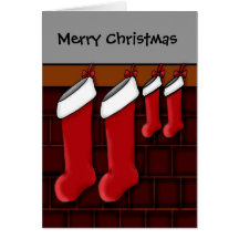 For expecting parents of twins Christmas stockings Greeting Card