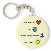 For God so Love the World Christian keychain