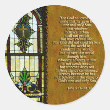 For God So Loved The World... Round Sticker