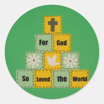 For God So Loved the World Round Stickers