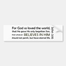 For God So Loved (white, version 2) Bumper Stickers