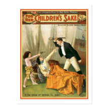 For Her Children's Sake Vintage Theatre Poster Postcards