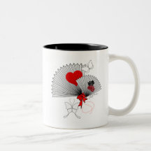 For Japan Pretty Fans With Butterflies Mug