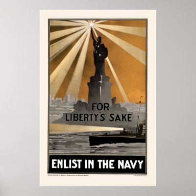 For Liberty's Sake Enlist In The Navy Posters by Vintage_Mall