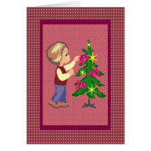 for mom pink ribbon christmas tree greeting cards