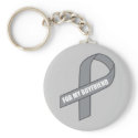 For My Boyfriend (Grey / Silver Awareness Ribbon) keychains