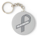 For My Brother (Grey / Silver Awareness Ribbon) keychains