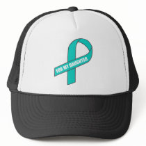 For My Daughter (Teal Ribbon) Trucker Hat