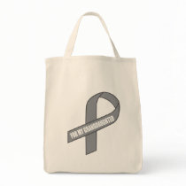 For My Granddaughter (Grey / Silver Ribbon) Tote Bag