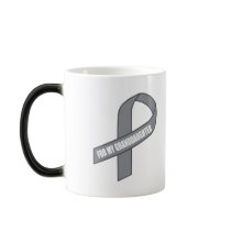 For My Granddaughter (Grey / Silver Ribbon) Mugs