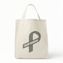 For My Grandson (Grey / Silver Awareness) Tote Bags