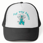 For My Hero Angel Ribbon Ovarian Cancer Trucker Hat